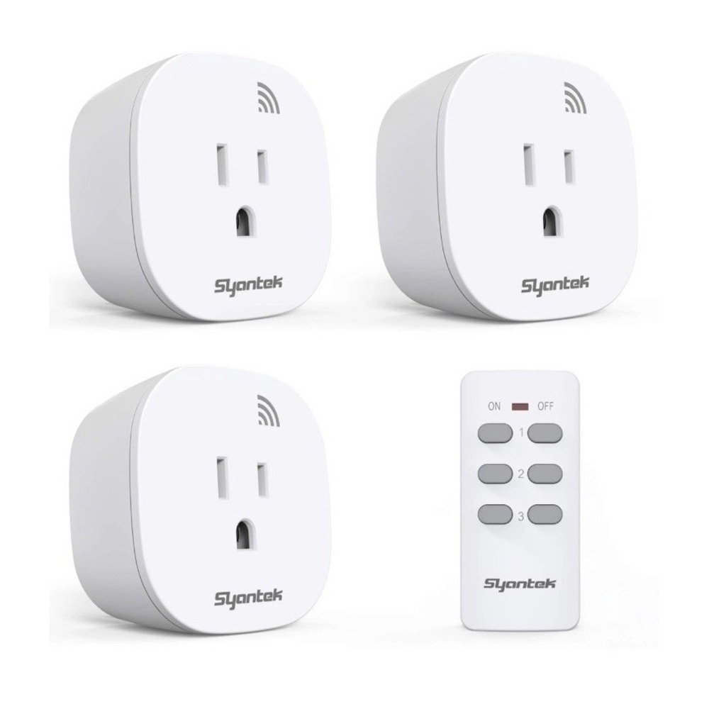 Syantek Remote Control Light Switch Kit Home 3 Pack White Like New 100ft Range